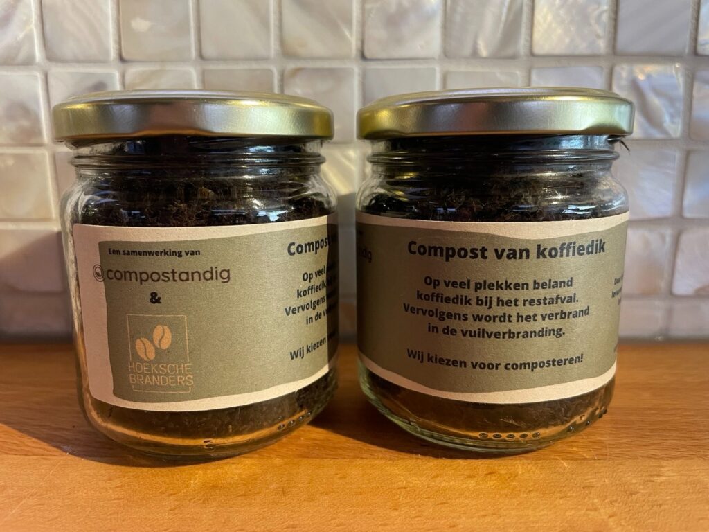 Compost van koffiedik